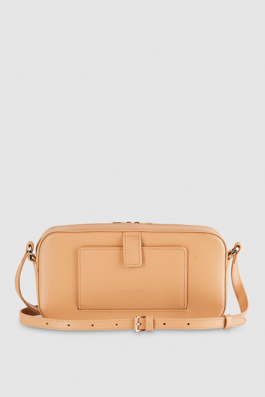 Patrizia Pepe Medium Graphic Case Shoulder Bag Beige | YUR178954