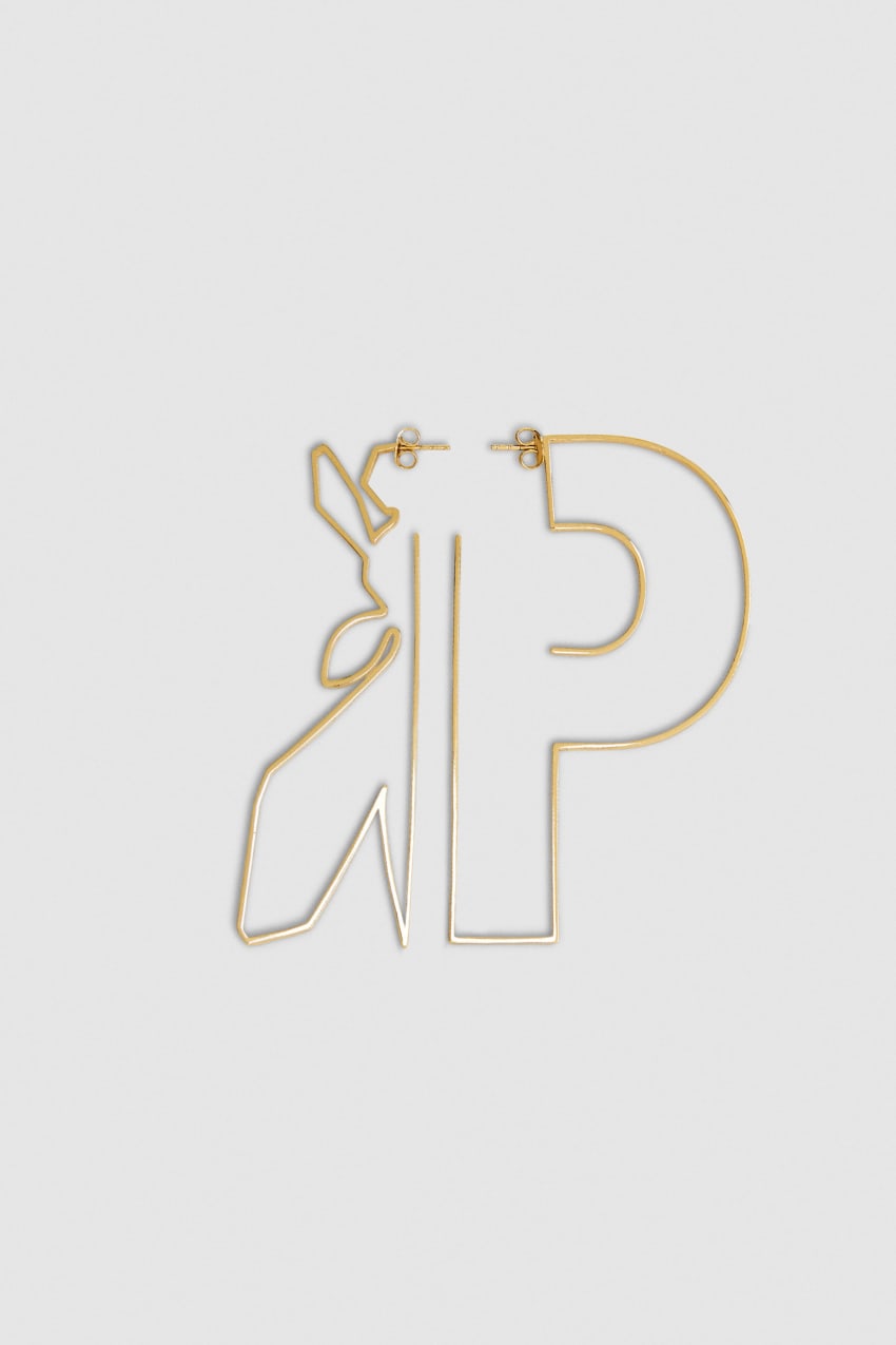 Patrizia Pepe Metal Maxy Fly Brass Earrings Goud | OXH428156