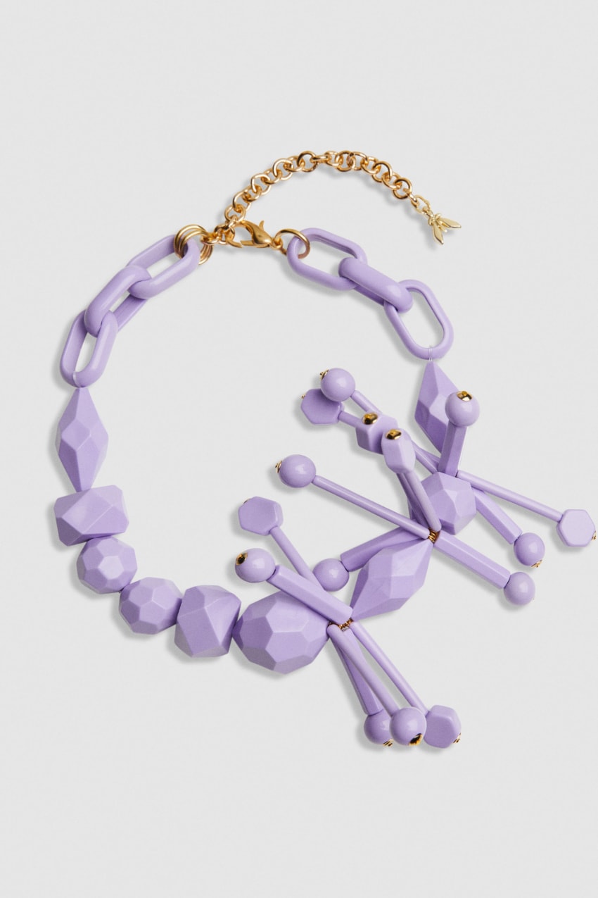 Patrizia Pepe Necklace With Techno Pop Fly Appliqué Roze | EPA739182