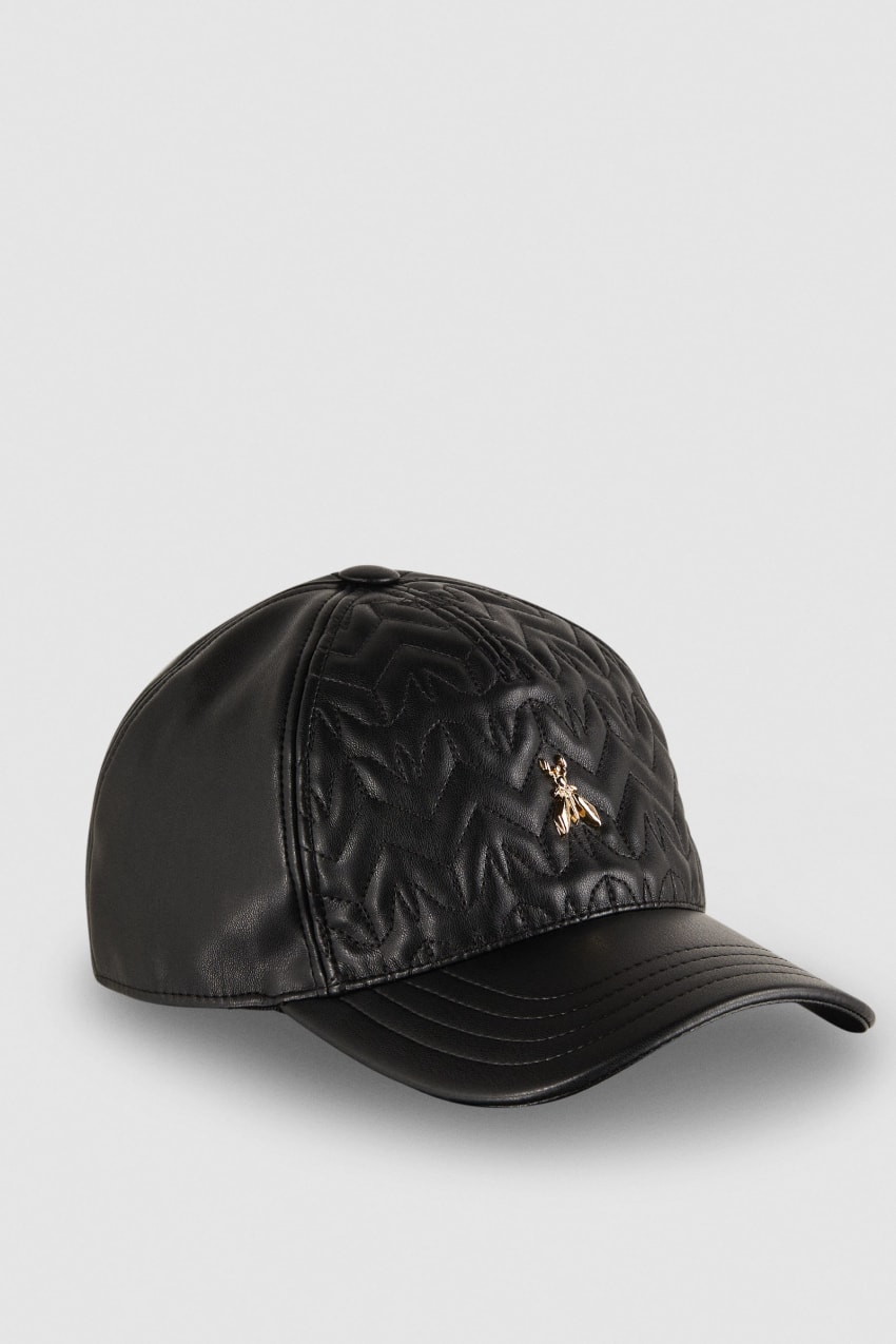 Patrizia Pepe Padded Fly Baseball Cap Zwart | VIY529708