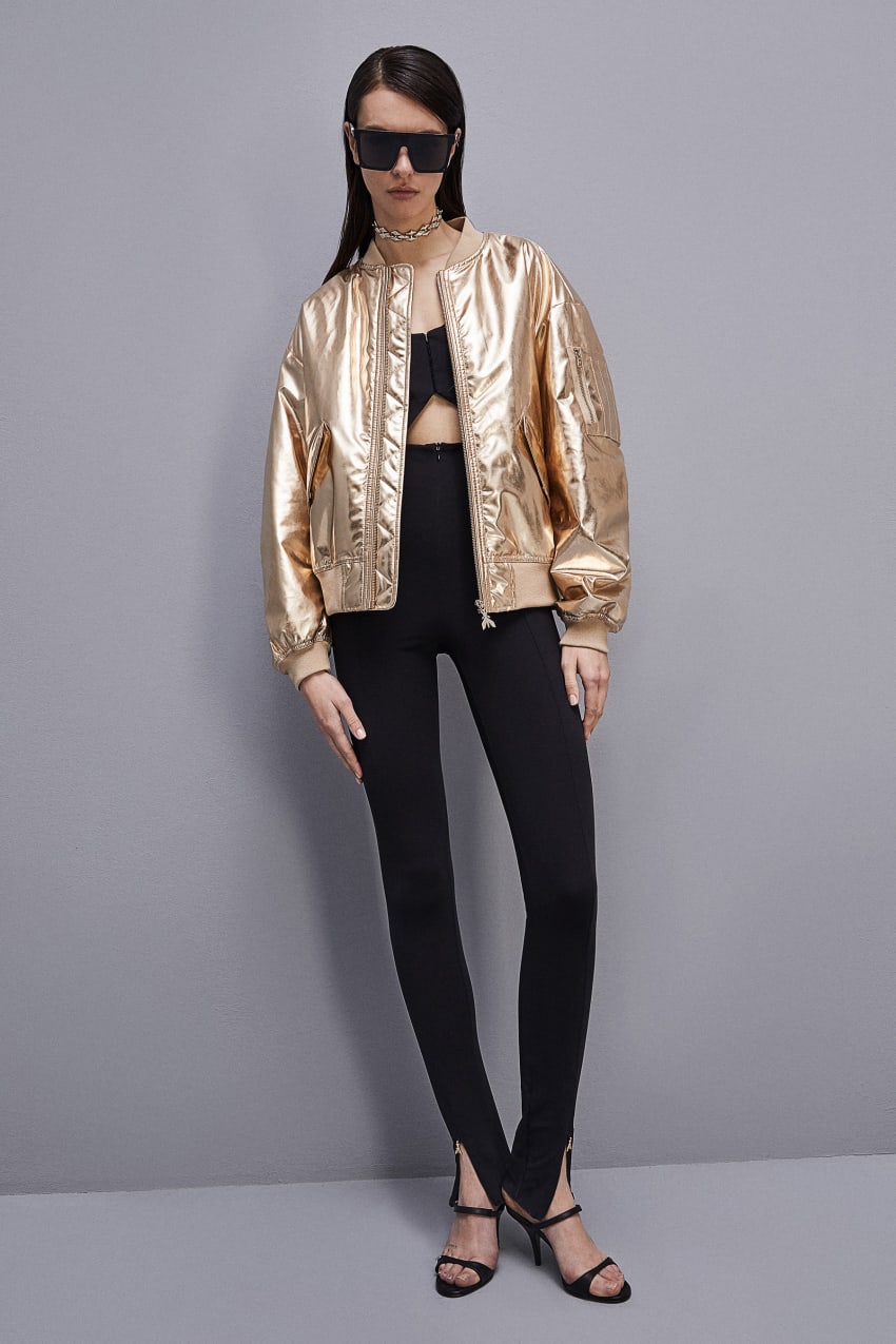 Patrizia Pepe Padded Over Bomber Jacket Goud | AVF173246