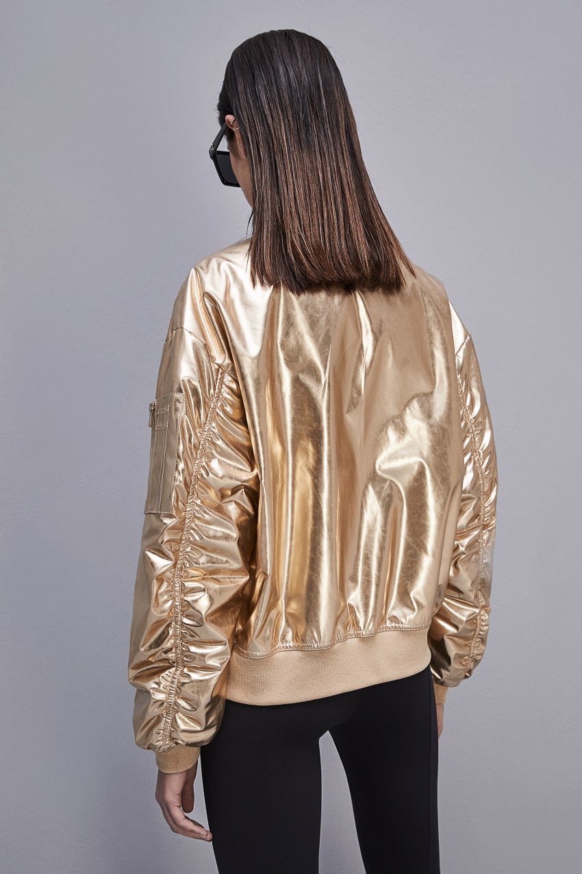 Patrizia Pepe Padded Over Bomber Jacket Goud | AVF173246