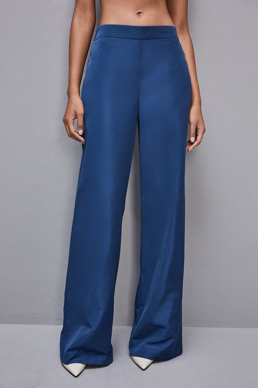 Patrizia Pepe Palazzo Pants In Technical Fabric Lichtblauw | WZA297456