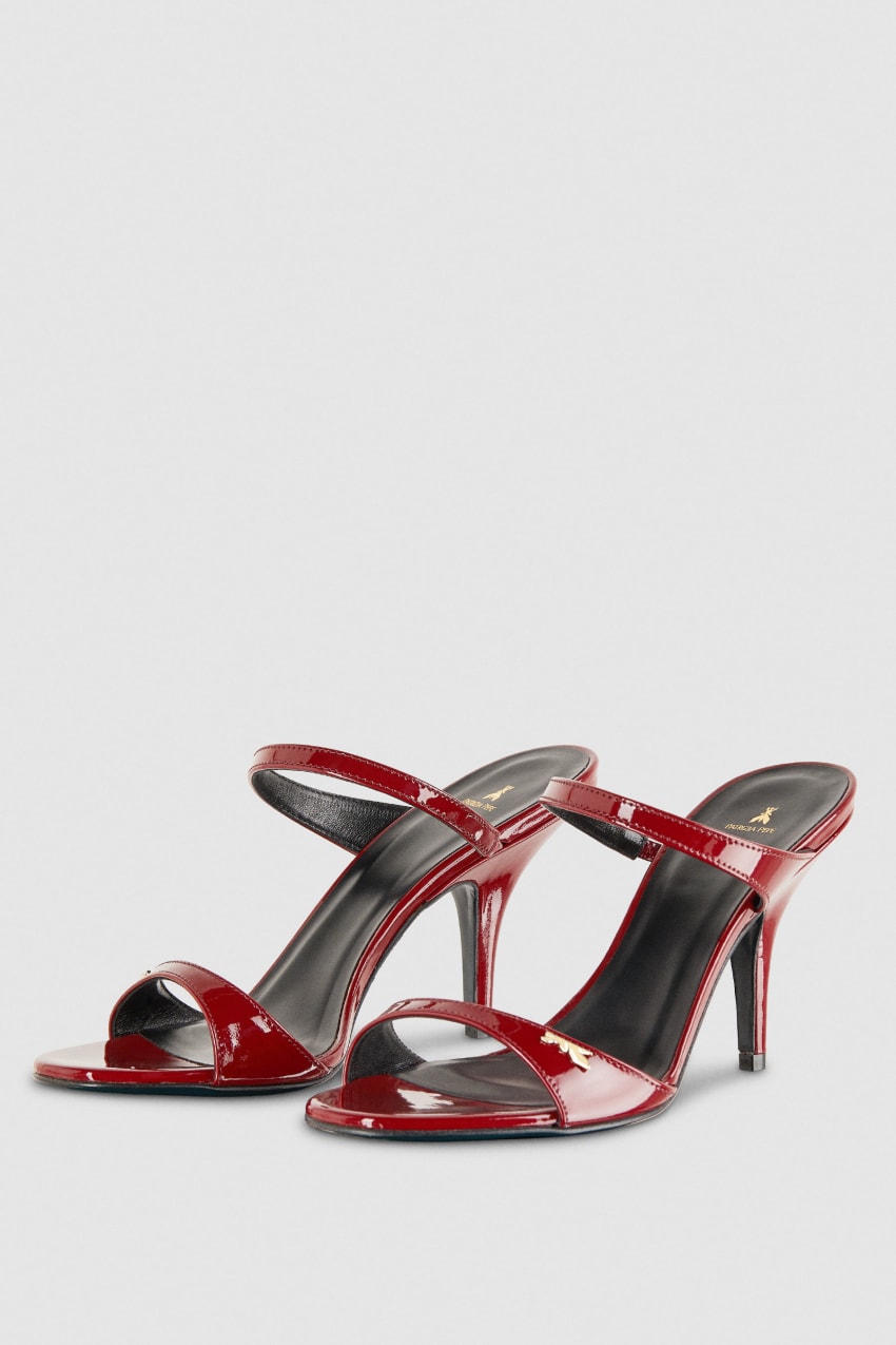 Patrizia Pepe Patent Leather Heeled Sandals Rood | NGX378164