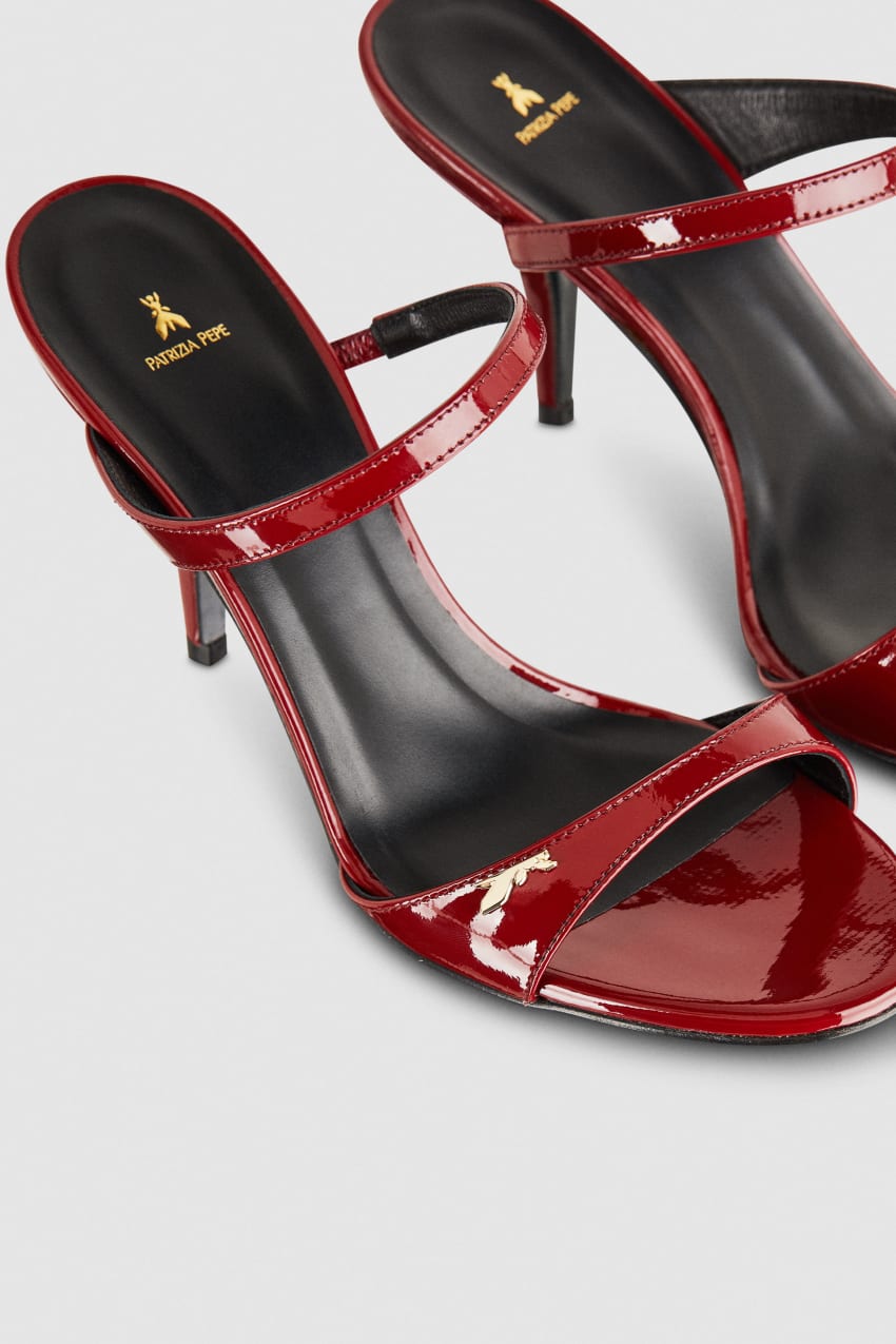 Patrizia Pepe Patent Leather Heeled Sandals Rood | NGX378164