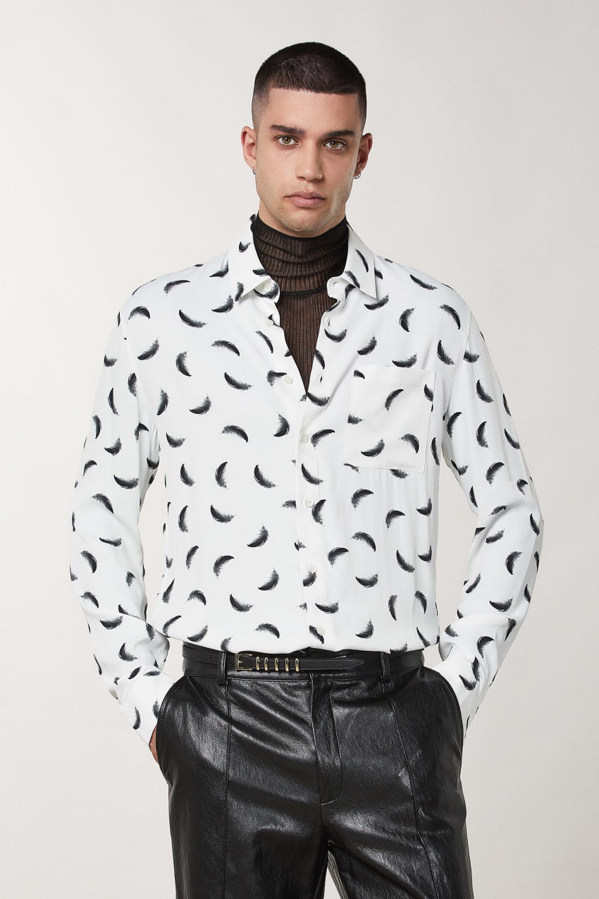 Patrizia Pepe Patterned Shirt With Breast Pocket Wit | RQP210576