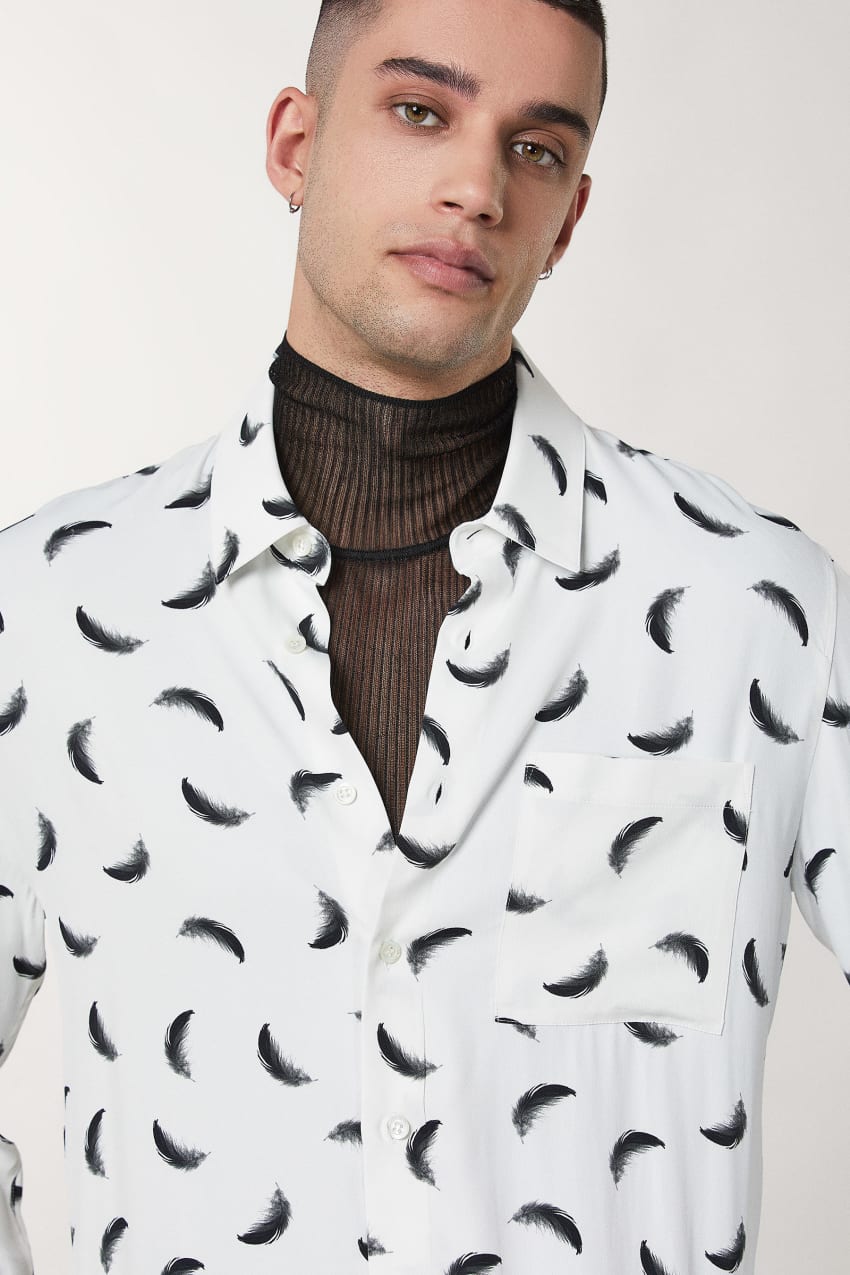 Patrizia Pepe Patterned Shirt With Breast Pocket Wit | RQP210576