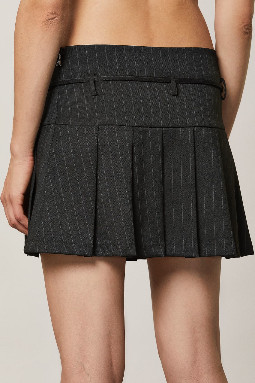 Patrizia Pepe Pleated Mini Skirt Zwart | CPM439218