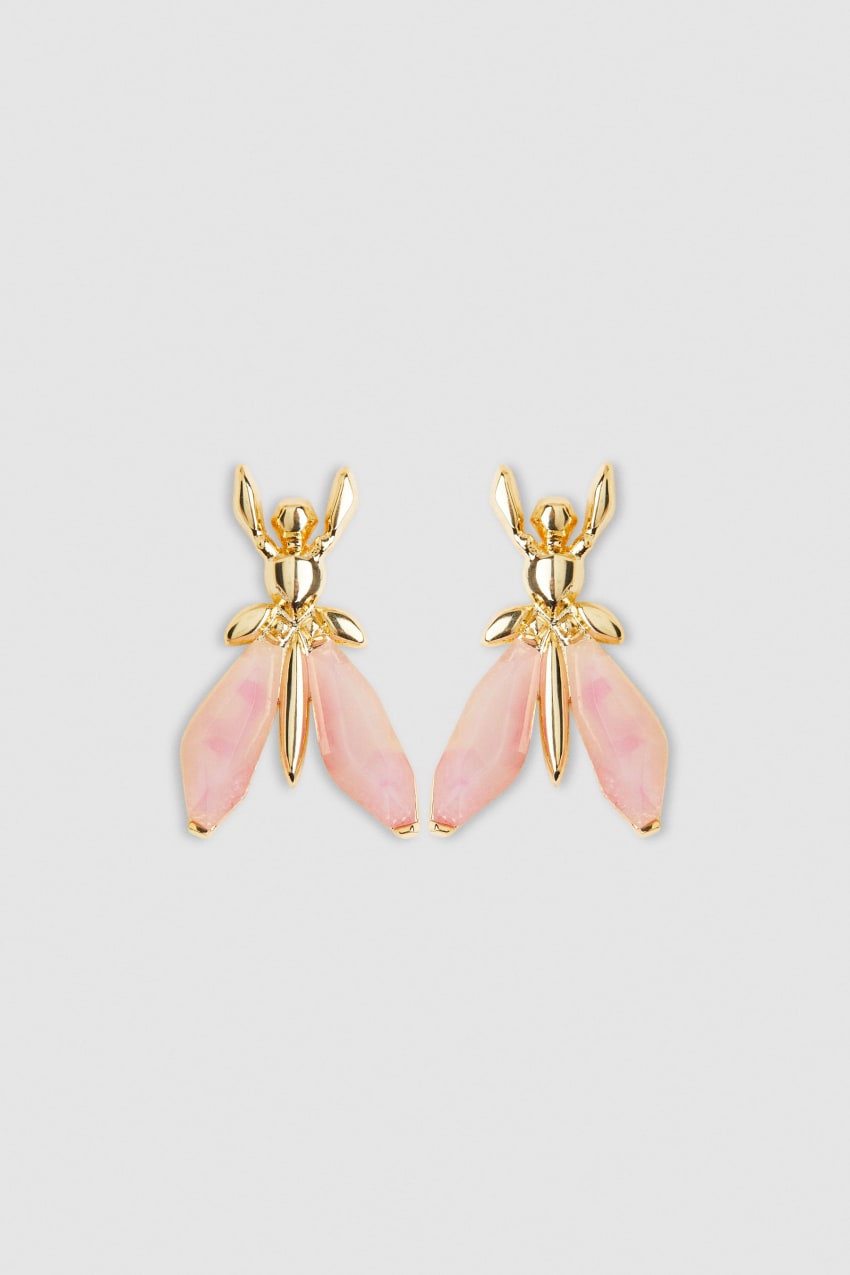 Patrizia Pepe Precious Fly Earrings With Stones Roze | VJD962301