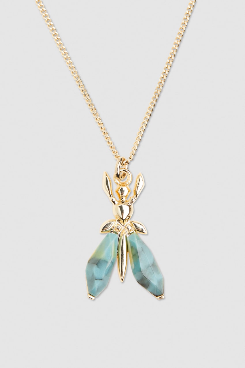 Patrizia Pepe Precious Fly Mini Necklace Groen | FYJ489705