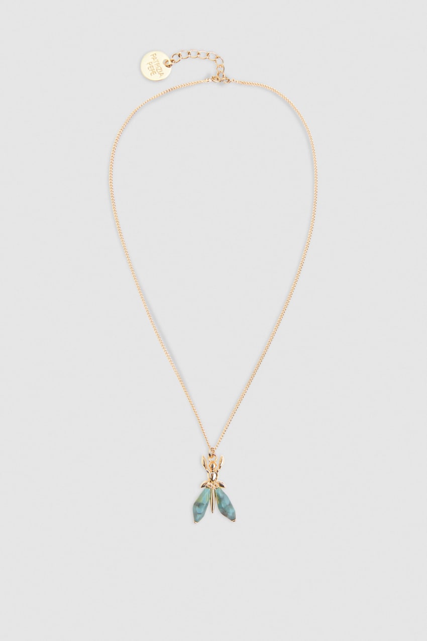 Patrizia Pepe Precious Fly Mini Necklace Groen | FYJ489705