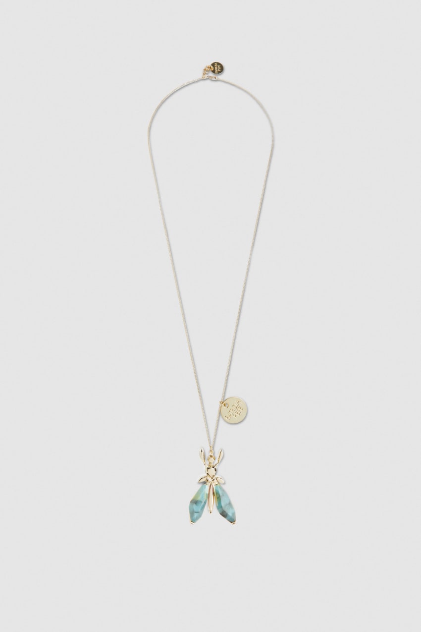 Patrizia Pepe Precious Fly Necklace With Stones Groen | DNJ321096