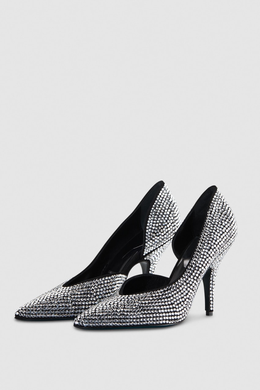 Patrizia Pepe Rhinestone-adorned Suede Pumps Zwart | CHL306294