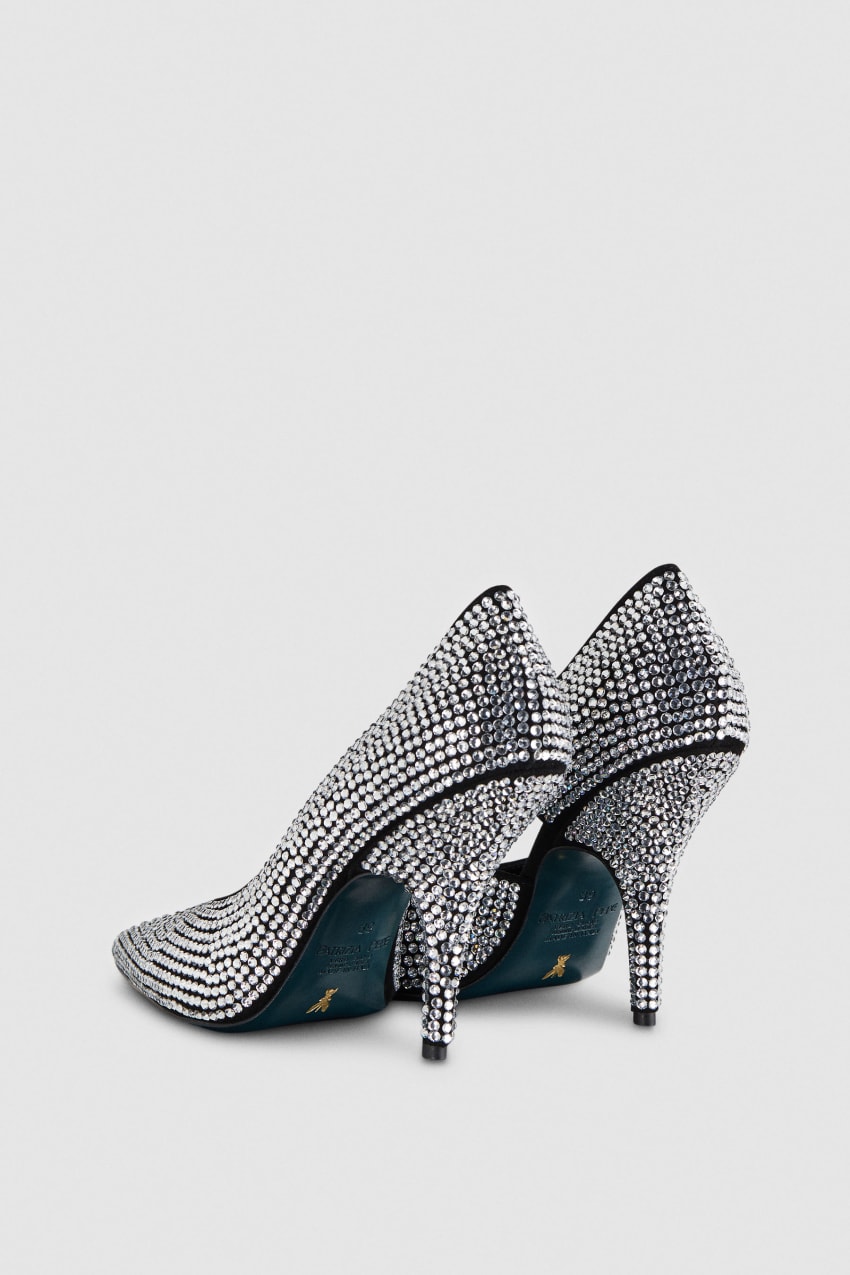 Patrizia Pepe Rhinestone-adorned Suede Pumps Zwart | CHL306294