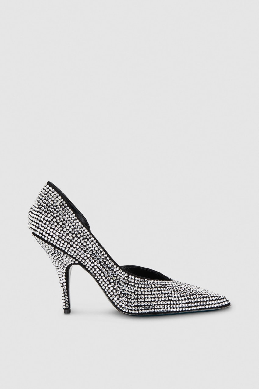 Patrizia Pepe Rhinestone-adorned Suede Pumps Zwart | CHL306294