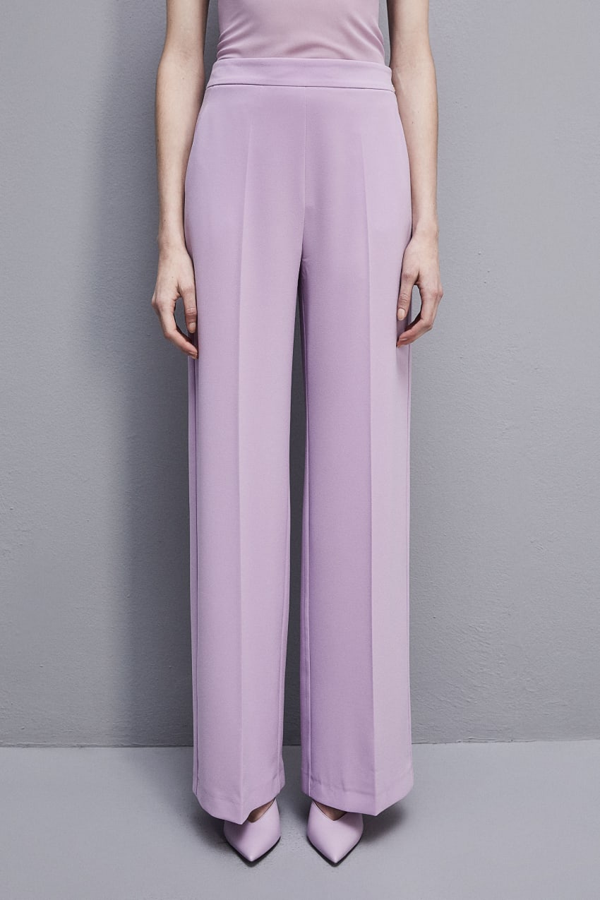 Patrizia Pepe Sablè Crepe Palazzo Pants Paars | ZRQ481932