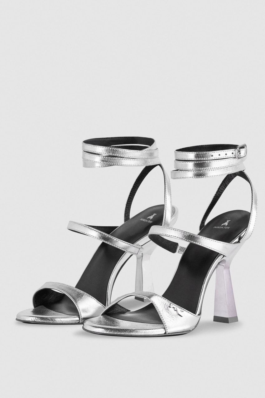 Patrizia Pepe Sandals With Heel And Ankle Strap Zilver | MEX569827