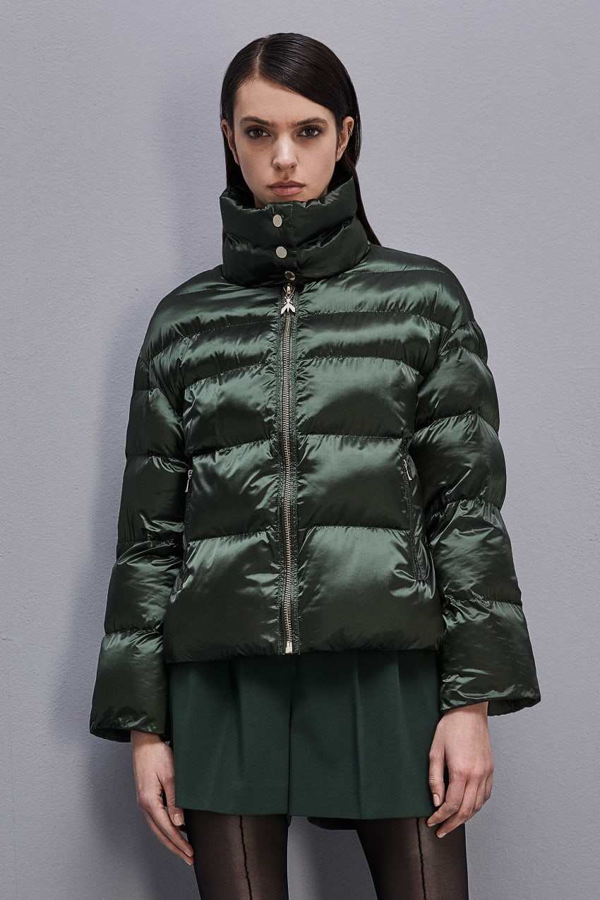 Patrizia Pepe Shiny Nylon Down Jacket Groen | GVR501726