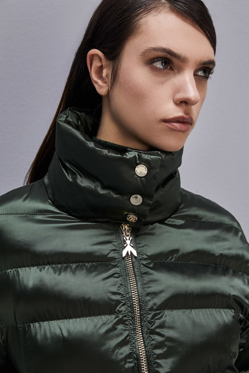 Patrizia Pepe Shiny Nylon Down Jacket Groen | GVR501726