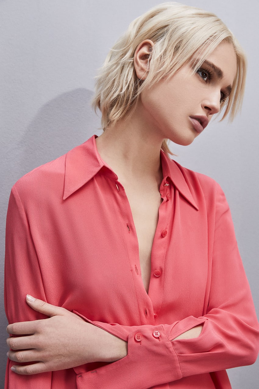 Patrizia Pepe Shirt With High Cuffs Roze | XNC378619