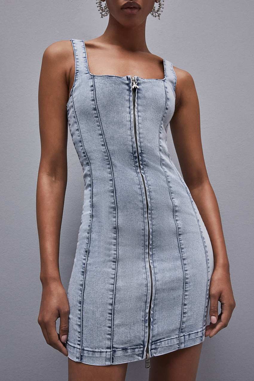 Patrizia Pepe Sleeveless Denim Mini Dress Lichtblauw | FIW947608