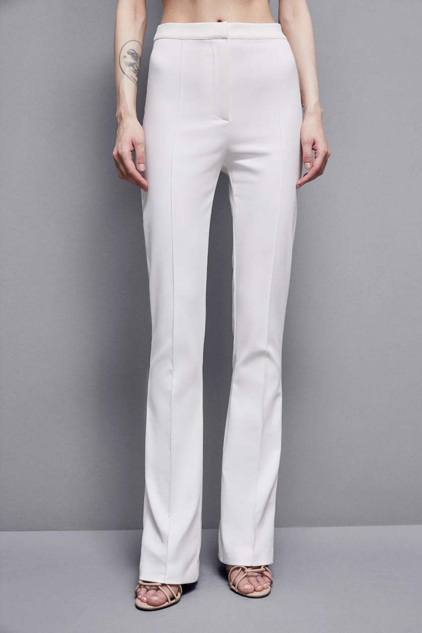 Patrizia Pepe Slim Flare Pants Wit | LSE726350