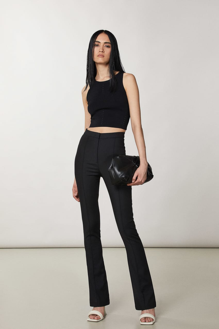 Patrizia Pepe Slim Flare Pants Zwart | CVE274319