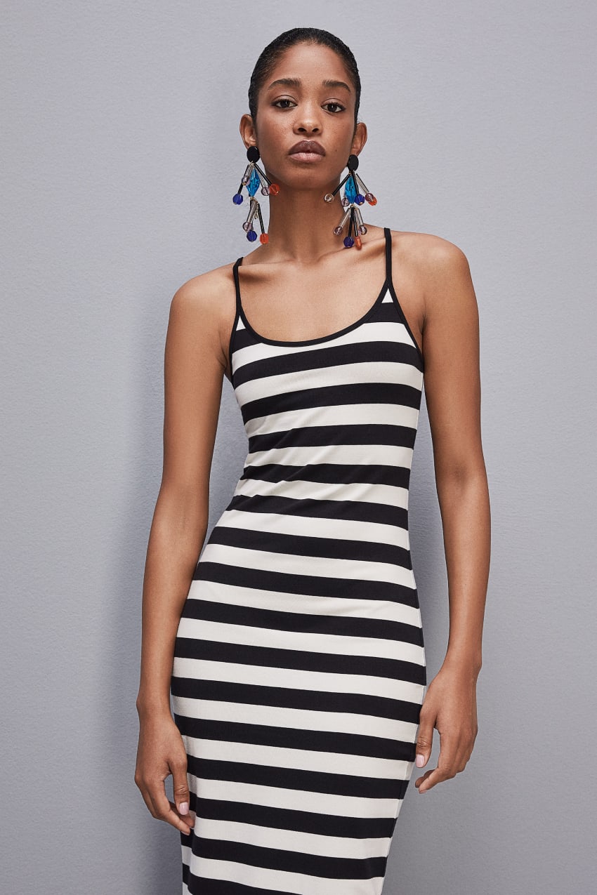 Patrizia Pepe Slim Jersey Dress With Cotton Straps Wit | QBZ912756