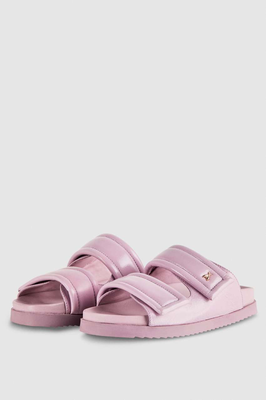 Patrizia Pepe Slippers With Logo And Leather Lining Paars | YES756831