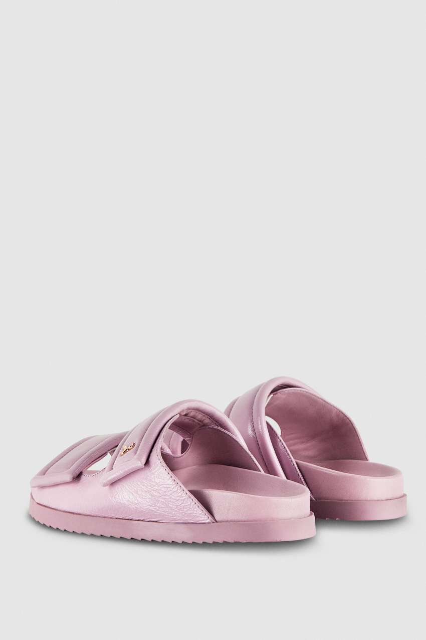 Patrizia Pepe Slippers With Logo And Leather Lining Paars | YES756831