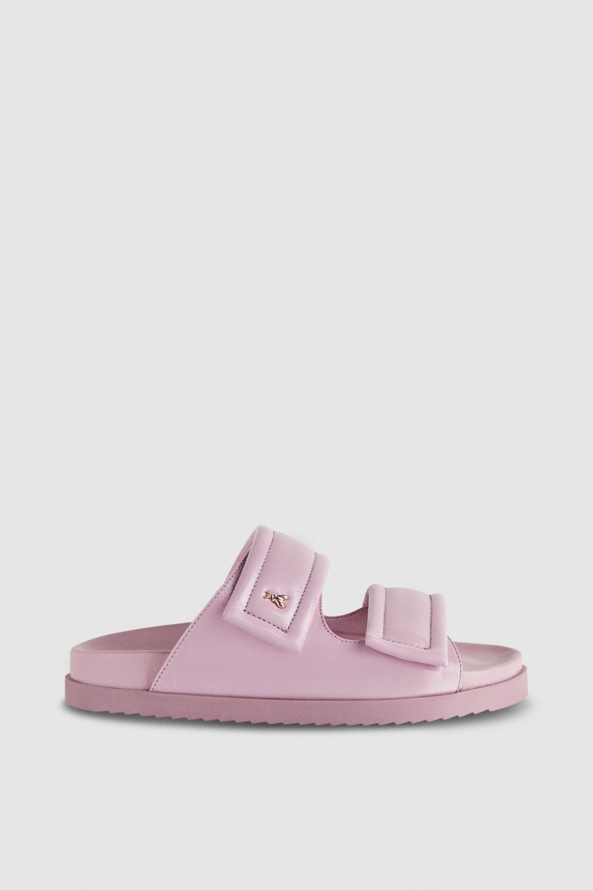 Patrizia Pepe Slippers With Logo And Leather Lining Paars | YES756831