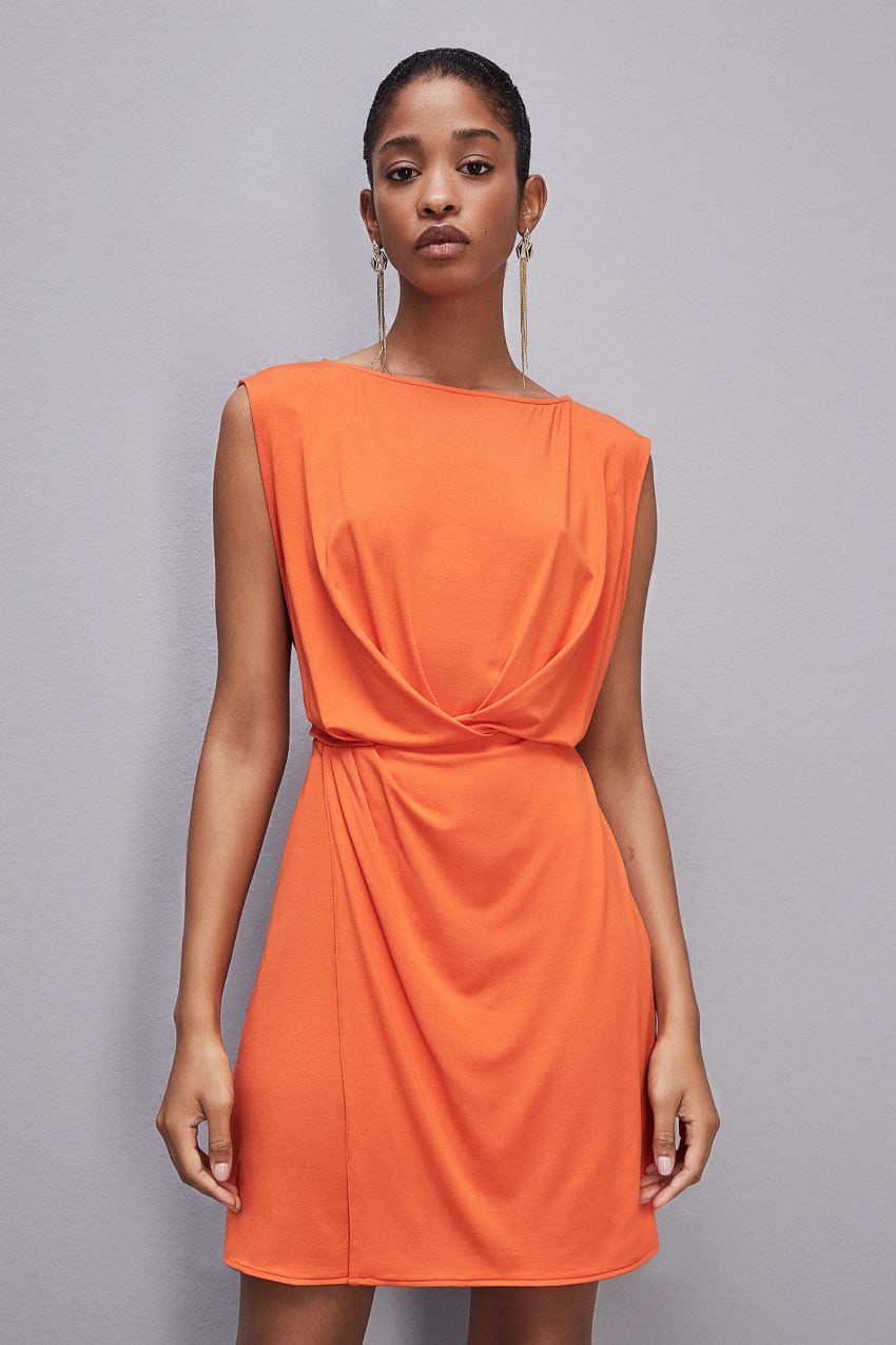 Patrizia Pepe Stretch Jersey Boat-neck Dress Oranje | KBW612850