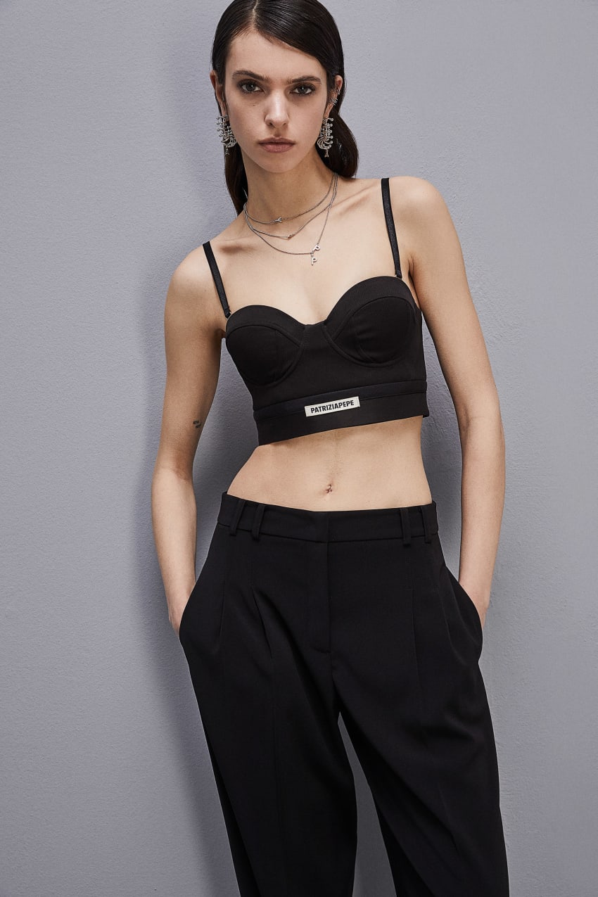 Patrizia Pepe Tailored Bustier With Belt Zwart | NJO342018