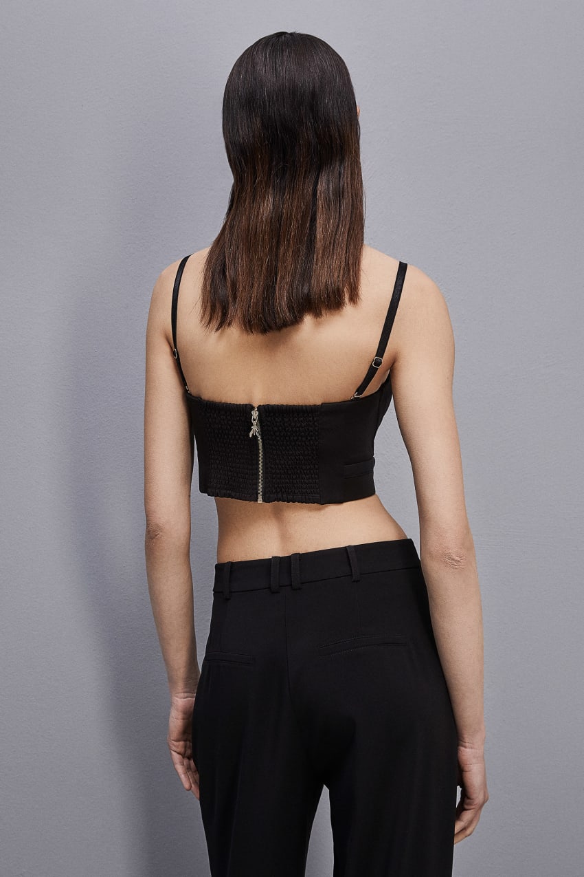 Patrizia Pepe Tailored Bustier With Belt Zwart | NJO342018