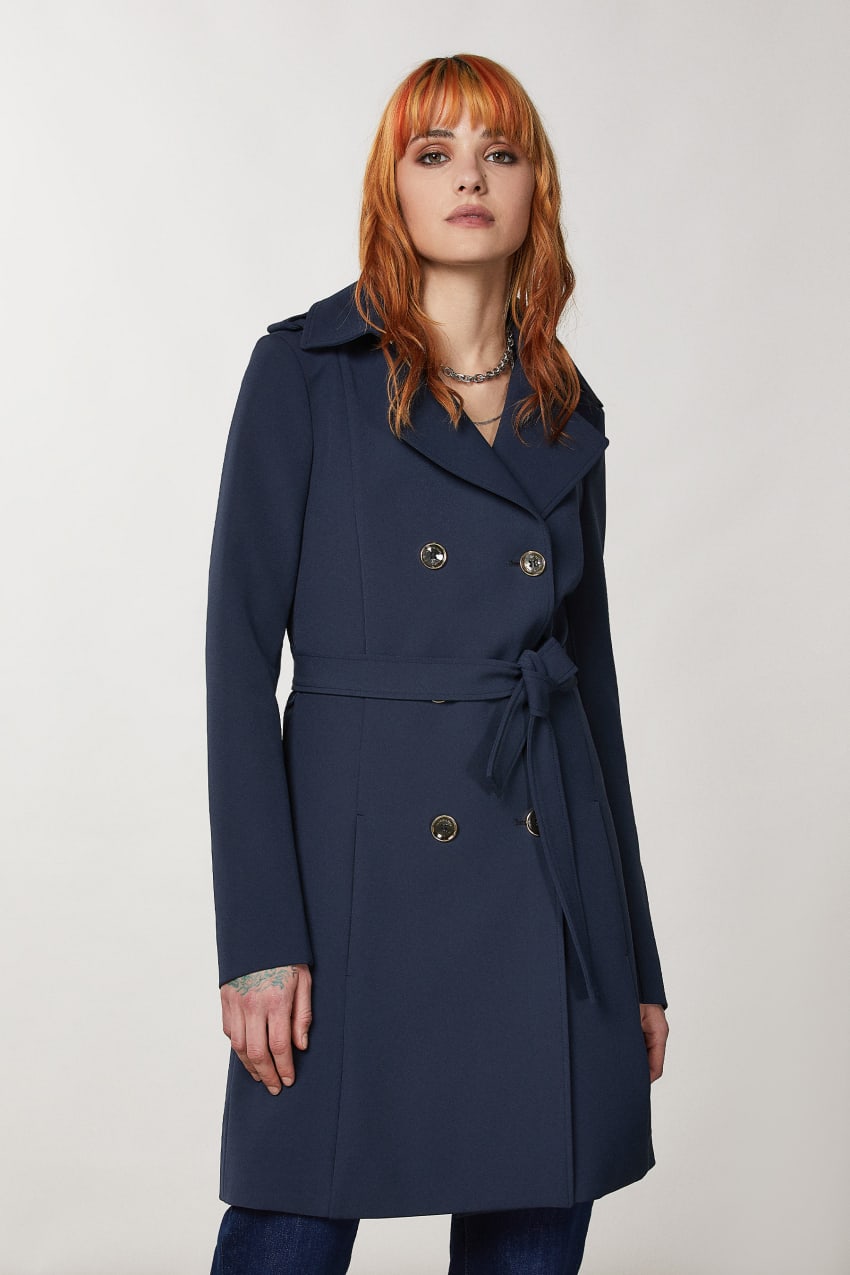 Patrizia Pepe Trench Blauw | DPA843269