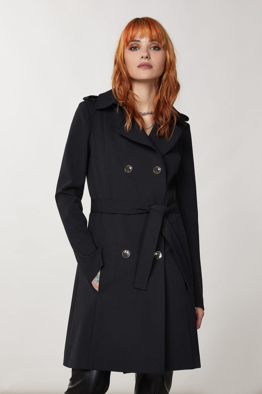 Patrizia Pepe Trench Zwart | ZVA137528