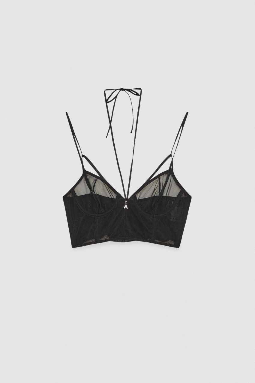 Patrizia Pepe Tulle Bralette Zwart | RWG279650