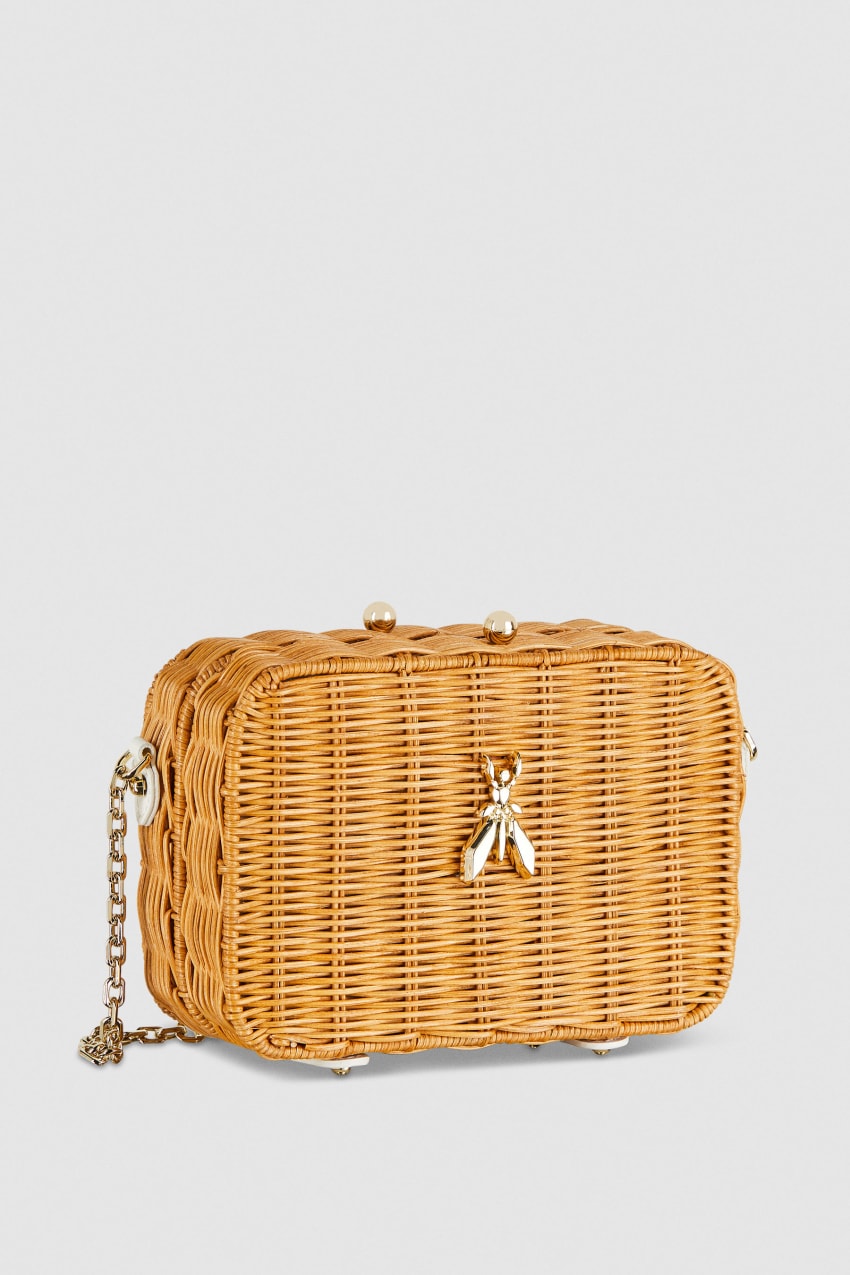 Patrizia Pepe Wicker Shoulder Bag Wit | IWT907835