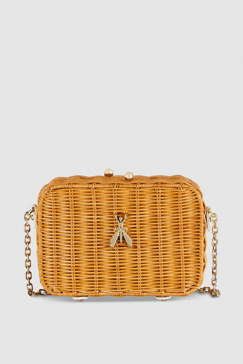 Patrizia Pepe Wicker Shoulder Bag Wit | IWT907835